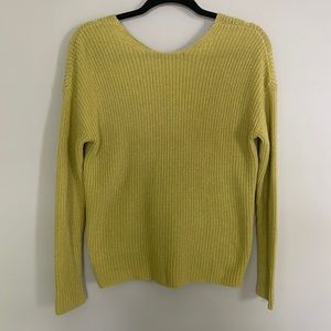 Cute green sweater with open back detail